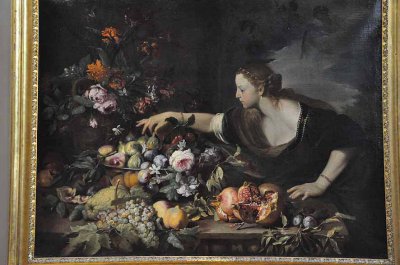 Abraham Brueghel - Femme prenant des fruits (1669) - 8900