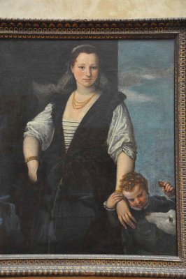Vronse - portrait de femme avec un enfant et un chien (1546-1548) - 8929