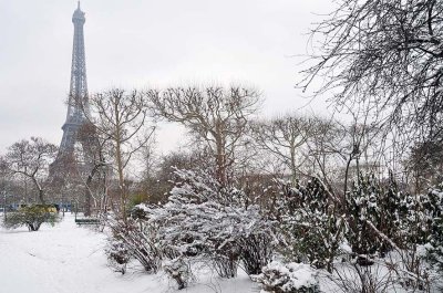 Snow in Paris, Champ de Mars, tour Eiffel - 1214