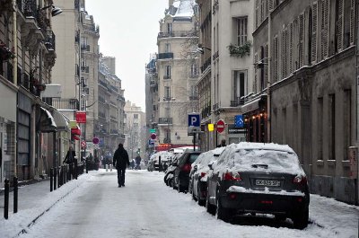 Snow in Paris, rue Blomet - 1301