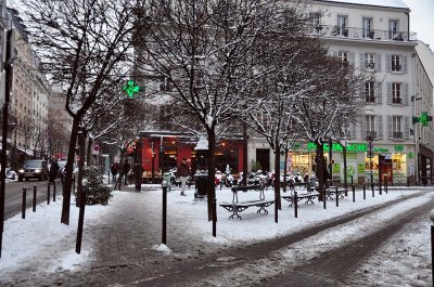 Snow in Paris, place du gnral Beuret - 1312