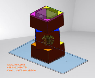 colonna locale corten progettazione con solidworks