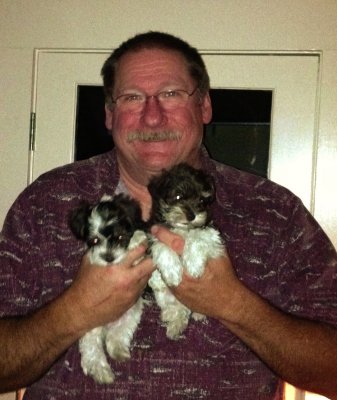 2013-01-04 Russ with his new pups