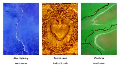 Blue Gold and Green Triptych