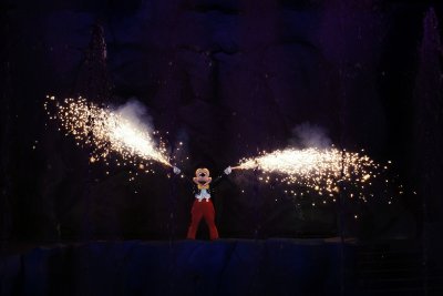 Mickey with flaming hands