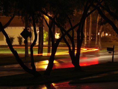 Rain and Taillight Trails