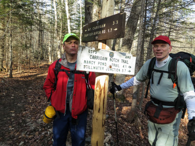 Frank and Kevin H at the decision point...to the summit or the pass?