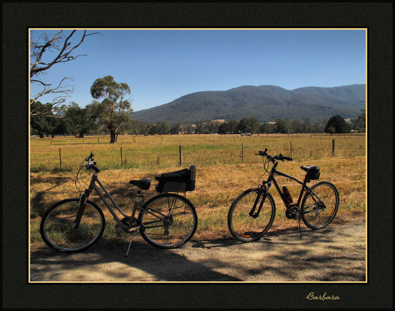 Parked on the trail.