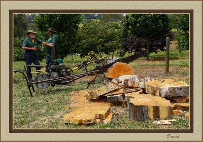 Old time log cutting