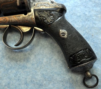 Revolver Grip Detail - notice carving and condition of wood