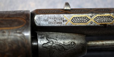 Engraving Detail on Barrel and Ejector Shroud as well as manufacturer's stamp
