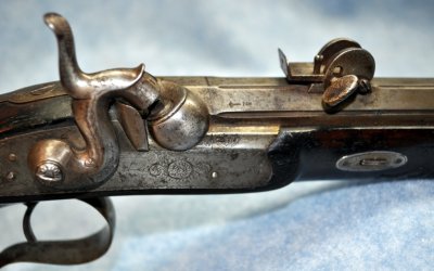 Lockplate and Rear Barrel Sight Detail