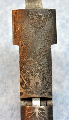 Hawk & rabbit engraving