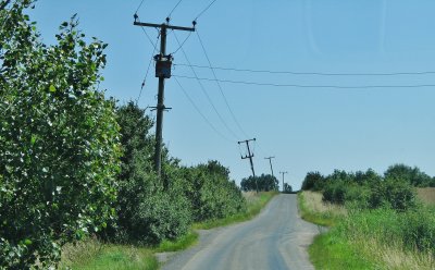 Electricity poles are subsiding.