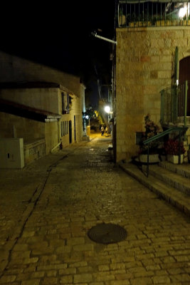 Neve Tzedek neighborhood at night