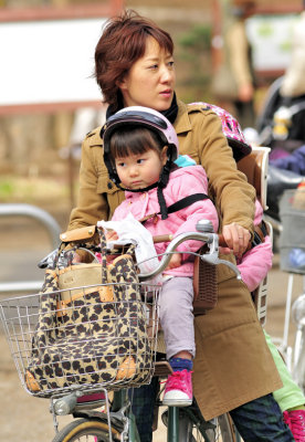 Fierce Oca-San Cyclist, Not So Convinced Toddler...