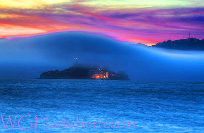 Alcatraz Foggy Twilight