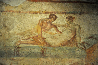 Pompeii brothel painting