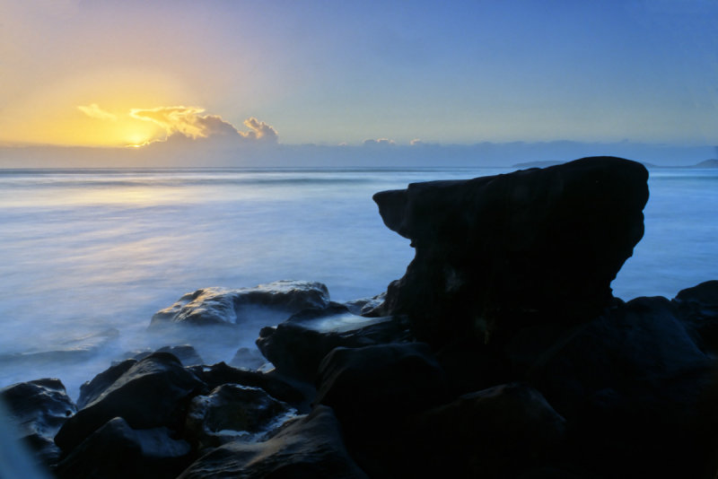 A rock and the sea