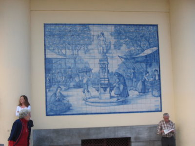 Tile mural at marketplace