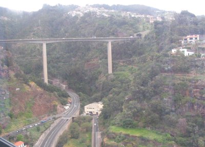 View of highway from gondola