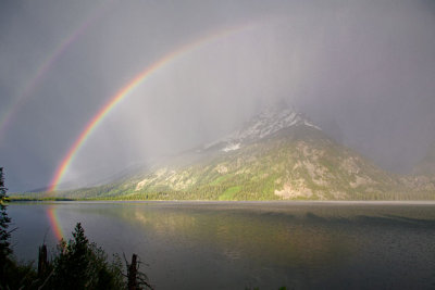 Rainbow over Teewinot Mountain, Jenny Lake