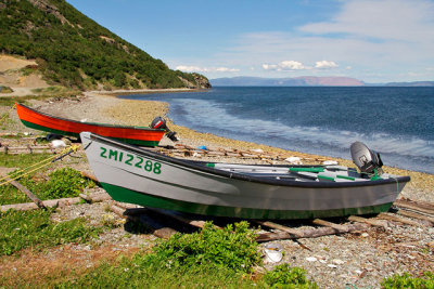 Boats on the beach at Lark Harbour