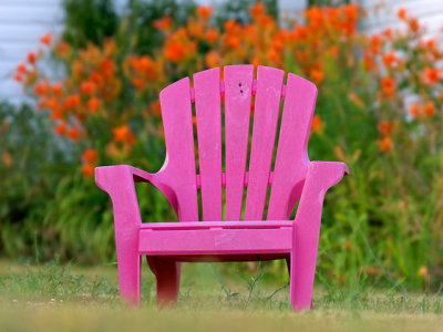 A pink chair