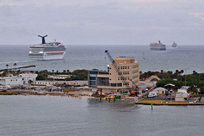 Cruise ships leaving Port Everglades
