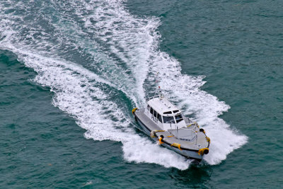 Pilot boat, after leaving the Allure