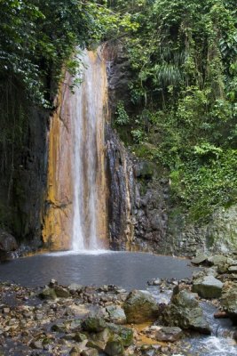 16.  The sulpher stained falls in the St. Lucia Botanical Gardens.