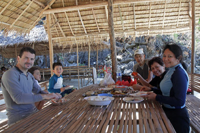 Lunch in a nipa hut, Atwayan Beach