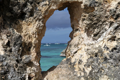 Diniwid Beach through a crevice, Boracay