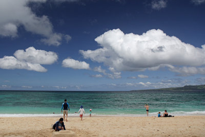 Two families, Puka Shell Beach