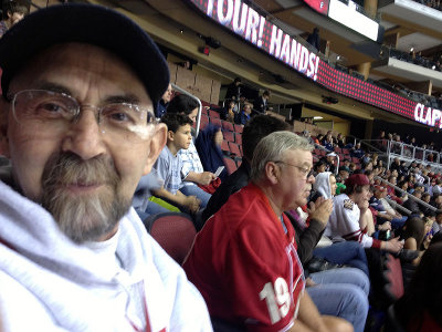 Ed and Mark at the Phoenix Coyotes Hockey Game