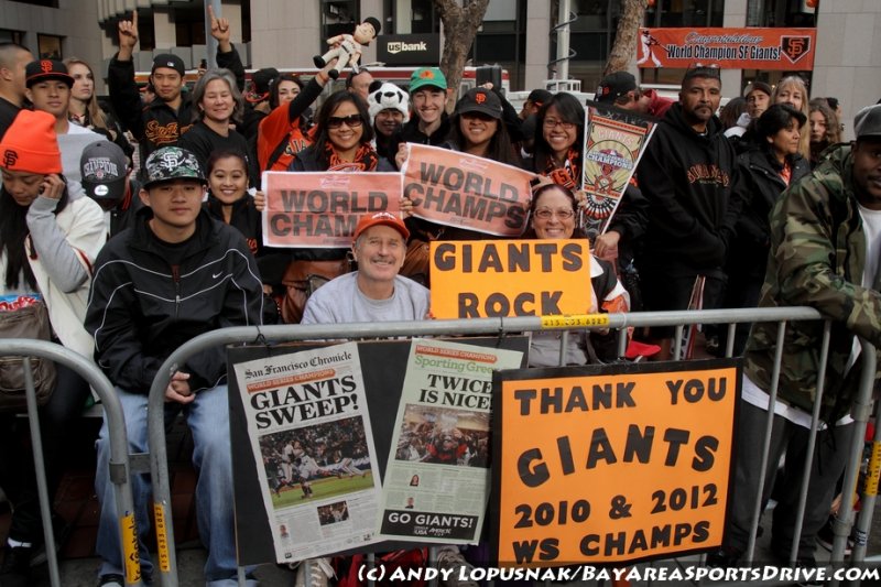 San Francisco Giants fans at the 2012 Victory Parade