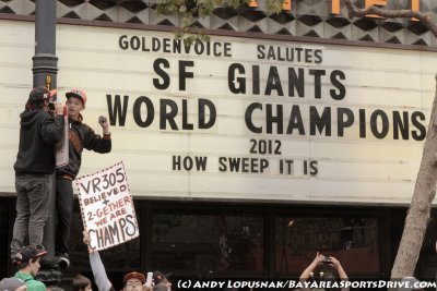 San Francisco Giants fans at the 2012 Victory Parade