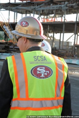 New Santa Clara Stadium hard hat and safety vest