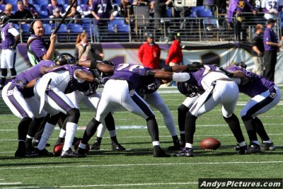 Baltimore Ravens secondary huddle