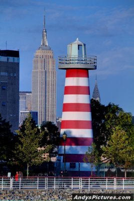 Empire State Building, Chrysler Builidng an a lighthouse