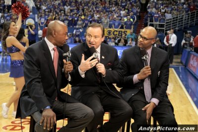 CBS Sports announcers Greg Anthony, Tim Brando & Clark Kellogg