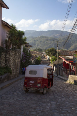 Tuk Tuk in the steep streets of Copán