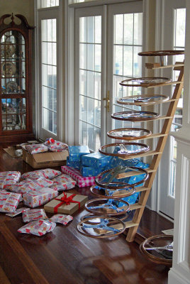 Presents under the steering wheel tree