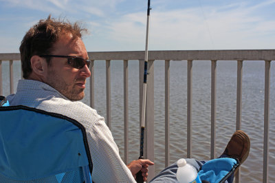 Dan fishing at the Cape Romain pier