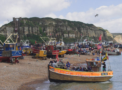 Trawlers under East Cliff