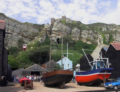 Boats under the cliff