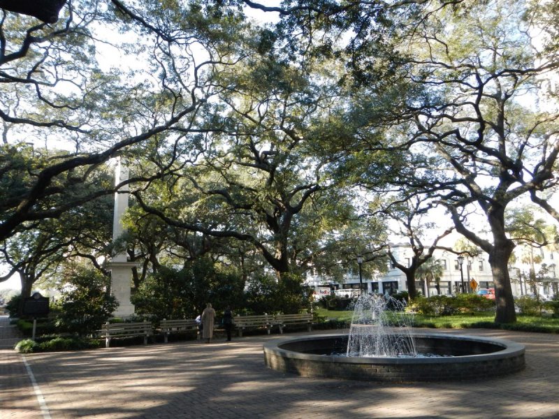 Fountains, Live Oaks, and Spanish Moss