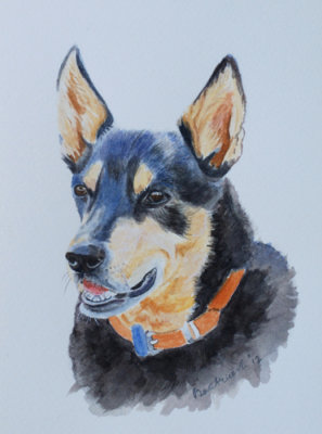 Bonnie in watercolour - 6 x 4