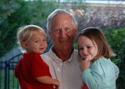 Papa Fred with Brady and Addy