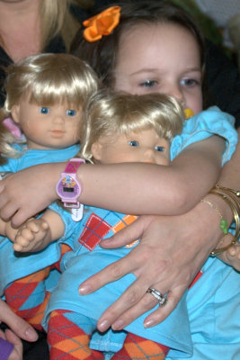 3 dolls (Addy and her twins)
